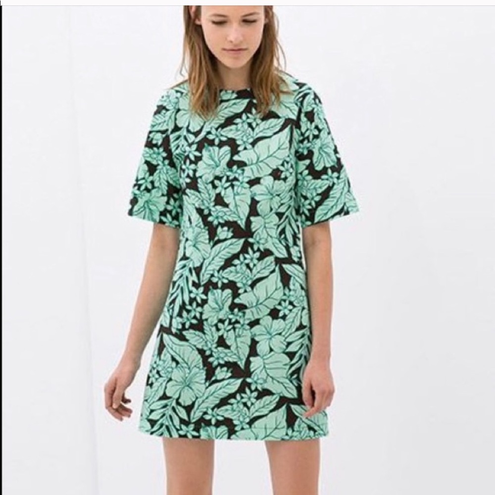 Zara green spring dress